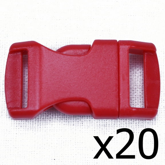 Red 1/2 Inch Buckle - 20 pack - Great for Paracord