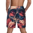 thumbnail image 2 of Haiem Skull With Roses And Sunglasses Mens Swim Trunks with Compression Liner 2 in 1 Swimming Shorts Stretch Swimwear Quick Dry,Board Shorts-Medium, 2 of 9