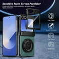 thumbnail image 6 of Magnetic for Samsung Galaxy Z Flip 6 Case with Ring Holder, [Hinge Protection] Built in Screen Protector & Camera Protection Slim Thin Hard PC Kickstand Shockproof Protective Case, Green, 6 of 13