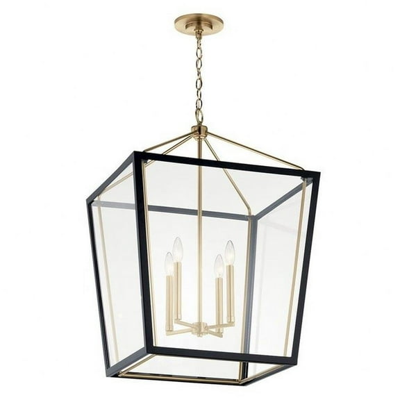 4 Light Pendant in Traditional Style-31.75 inches Tall and 22.25 inches Wide-Champagne Bronze/Black Finish Bailey Street Home 147-Bel-5180067