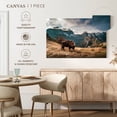 thumbnail image 5 of Elephant Stock Bison Mountain Landscape Wall Art - Horizontal Canvas Wall Art - Living Room Wall Decor - Animal Canvas - Brown And Blue Decor - 30" x 20", 5 of 8