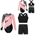 thumbnail image 6 of iiniim Girls 3 Piece Gymnastics Outfit Dance Bodysuit Dancewear Tank Ballet Unitards Pink 12, 6 of 6