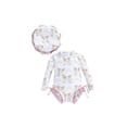 thumbnail image 1 of SUNSIOM Toddler Baby Girl Rash Guard Swimsuit Long Sleeve Bathing Suit Beach Bathing Suits with Sun Hat, 1 of 9