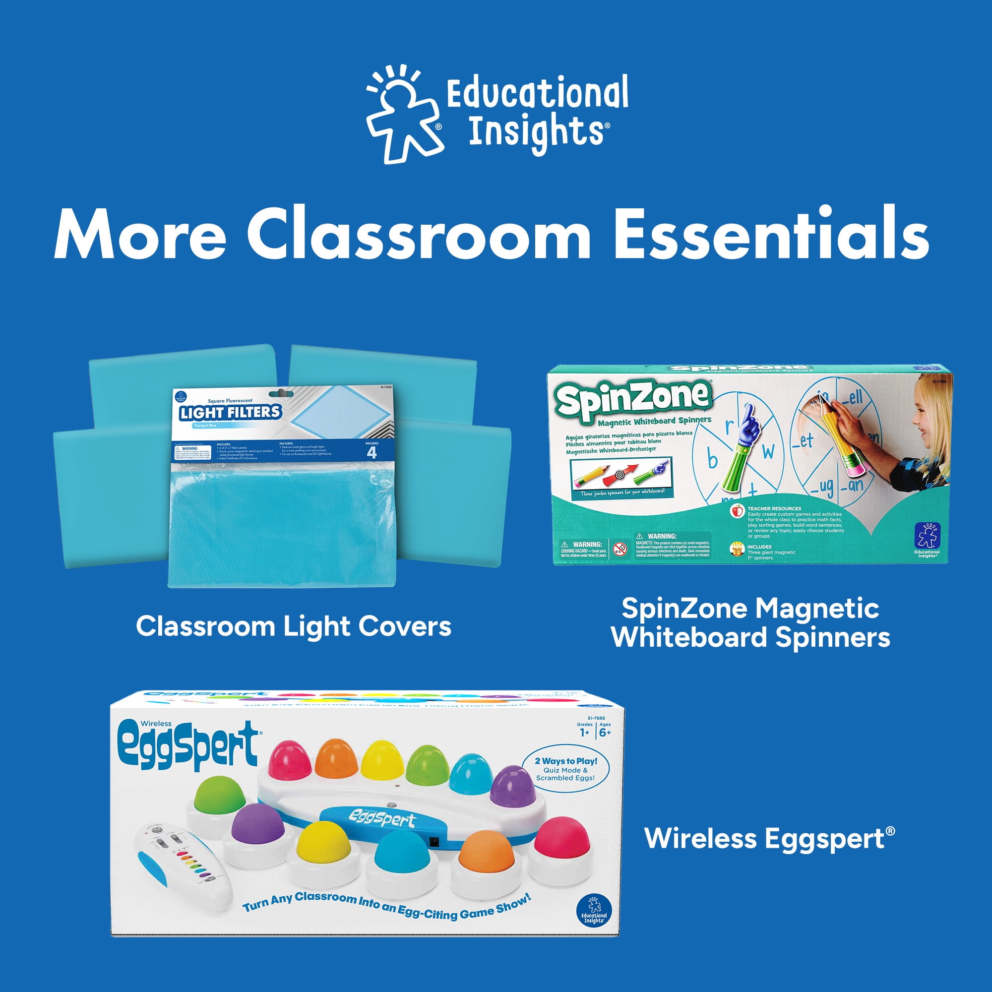 Educational Insights Jumbo Magnetic Spin Wheel, Classroom Essentials, Teacher Tools