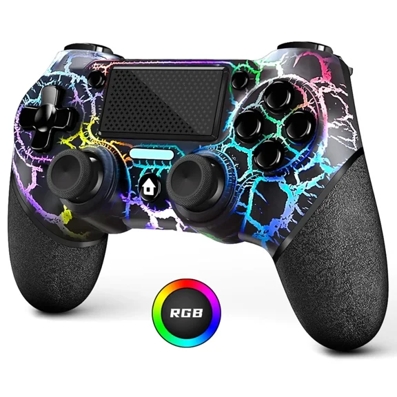 (Open Box) P4 WIRELESS CONTROLLER FOR PS4 WITH NON-SLIP GRIP, 3.5MM AUDIO JACK- LIGHT BLACK