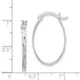 thumbnail image 5 of 925 Sterling Silver Polished & Textured Oval Hoop Earrings, 5 of 6