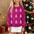 thumbnail image 4 of Christmas Boys Girls Sweater Kids Crewneck Long Sleeve Pullover Knit Tops,Relaxed Warm For Festival School Wear,Pink,13-14 Years, 4 of 6