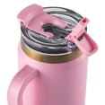 thumbnail image 2 of Thyme & Table 32 fl oz Stainless Steel Luna Tumbler with Handle and Dual Straw Lid, Pink, 2 of 10