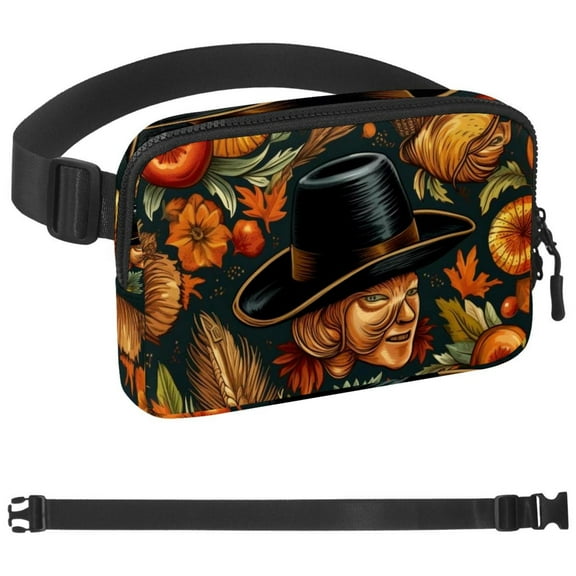 Thanksgiving Hat Waist Pack for Running Fanny Pack for Women and Men Crossbody Belt Bag Bum Bag with Adjustable Strap for Sports