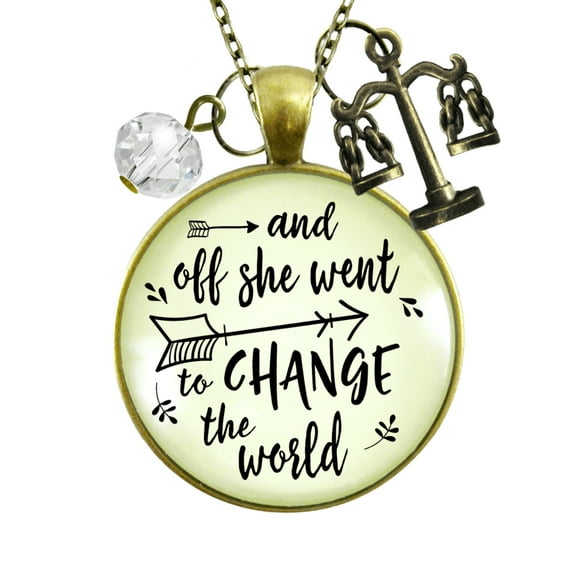 Law School Beginning Graduate Necklace Gutsy Goodness Female Adult Bronze Metal Jewelry