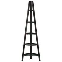 Casual Home 5-Shelf Corner Ladder Bookcase-Finish:Espresso
