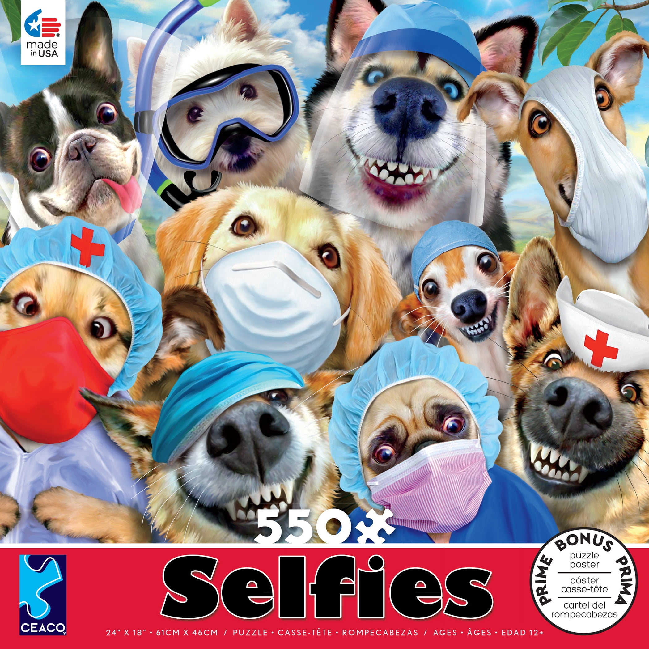 Ceaco Selfies - Masked Selfies, 550 Piece Puzzle