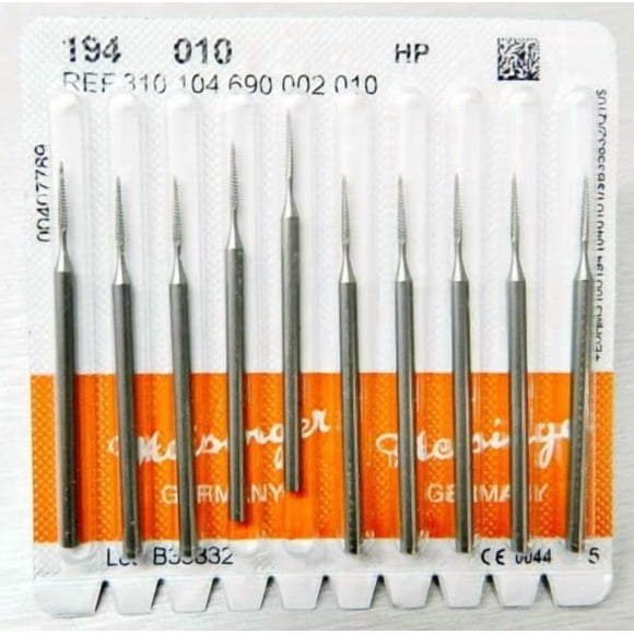 Fresas cruzadas Krause JTS de acero de tungsteno, 1,0 mm, paquete de 10