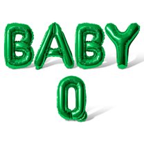 Letter Balloons - BABY Q 16" Inch Alphabet Letters Foil Mylar Balloon Baby Shower Party Banner (Green)