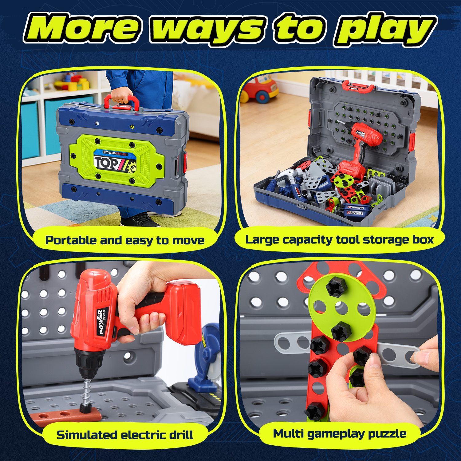 JoyStone 2-in-1 Kids Tool Bench with Electric Drill photo 7