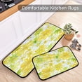 thumbnail image 5 of 2-Piece Kitchen Mat Set Non Slip Washable Floor Mats Decorative Rugs for Kitchen Sink Laundry Yellow Daisy Pattern, 5 of 7