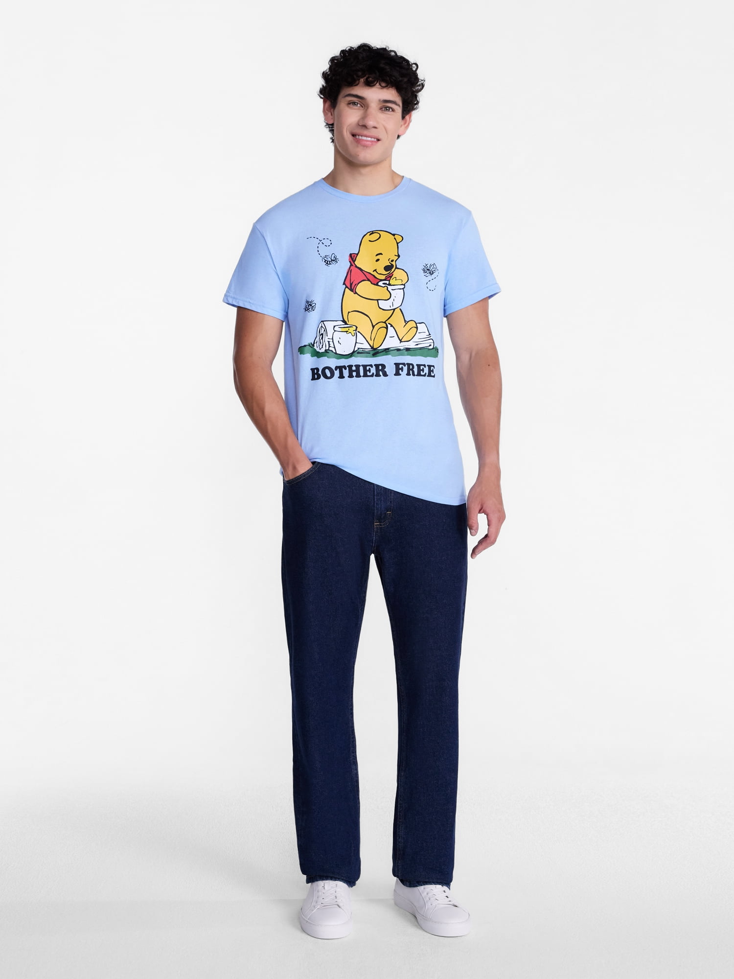 Winnie the Pooh Men's and Big Men's Bother Free Graphic Tee, Sizes S-3XL