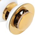 thumbnail image 1 of Tapón de Drenaje para Fregadero de Baño, de Latón Dorado, Escrudor Antiobstruciones para Lavabo, Kit de Sinbordamiento para Fregaderos Desinstaladas, 1 of 7