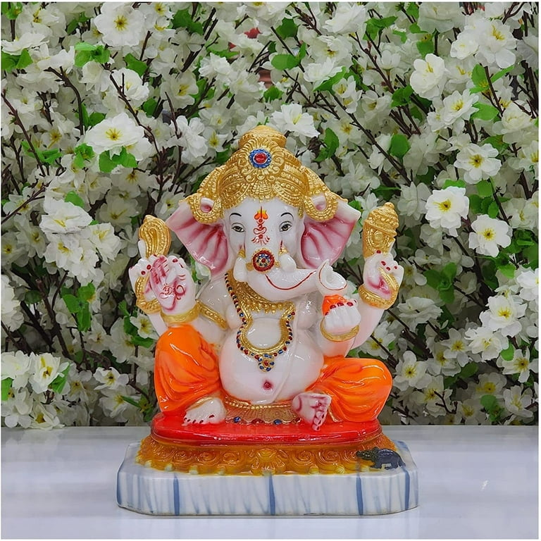 BETTERDECOR Indian Ganesh Statue - Gold Resin Diwali Decor, Hindu God Gift 9 thumbnail image