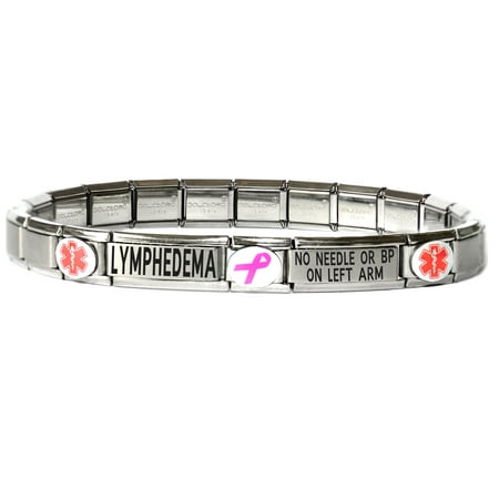 American Medical Id Jewelry - Modular Charm Medical Alert ID Bracelet Jewelry - 2 Lines