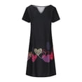 thumbnail image 4 of Robe d'Été pour Femmes 2024 Mode Grande Taille Décontractée à Col en V Imprimée à Manches Courtes Robe Rabais de 50 % Liquidation!, 4 of 5