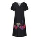 thumbnail image 4 of Puntoco Vestido De Manga Corta Con Cuello En V, Vestido De Verano De Manga Corta Con Cuello En V Estampado Informal Para Mujer Negro M, 4 of 5