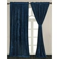 thumbnail image 2 of Chezmoi Collection Lux Navy Blue Crushed Velvet Curtains 2 Panel Set, Room Darkening Luxury Distressed Velvet Rod Pocket Window Drapes for Living Room Bedroom 50" W x 72" L, 2 of 9