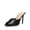 BLACK-PU, variant on Mule Heels for Women High Heels Stiletto Open Round Peep Toe Mules Sandals Slip on Dress Shoes Sexy Heeled for Party Dressy Prom Wedding