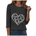thumbnail image 5 of felwors Womens Tops 3/4 Sleeve T Shirts Plus Size Crewneck Flowers Graphic Basic Tees for Women Fall Fashion Clothes 2025 (Grey, XL), 5 of 8
