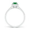 thumbnail image 2 of Angara Natural 0.45 Ct. Emerald with Diamond Halo Ring in 14K White Gold for Women (Ring Size: 11.5), 2 of 8