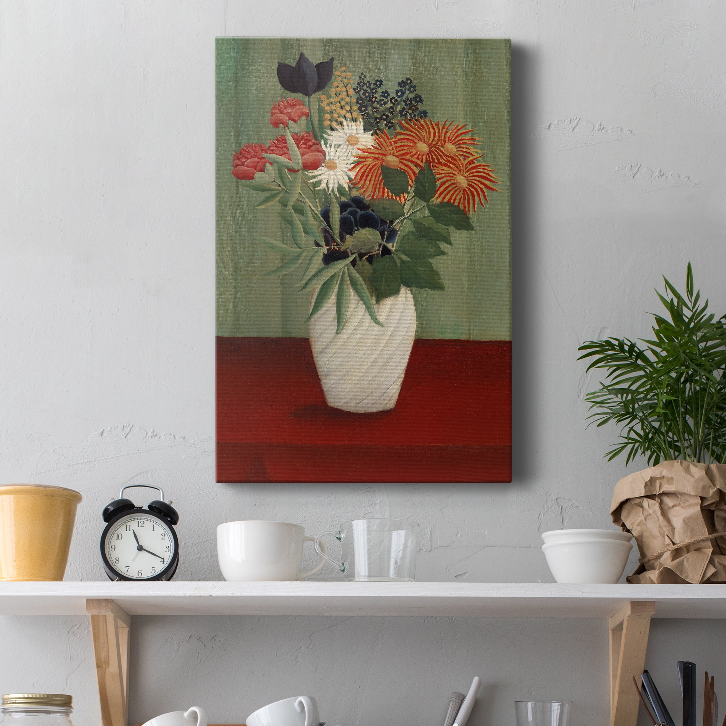 Bouquet of Flowers with China Asters and Tokyos Premium Gallery Wrapped Canvas - Ready to Hang - 40 x 60