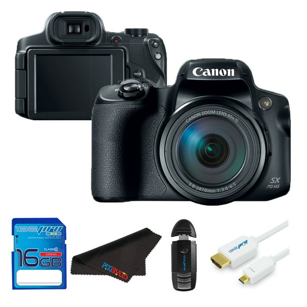 Canon PowerShot SX70 HS Digital Camera + SD Card + Pixi Accessories