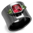 thumbnail image 1 of IP Light Black (IP Gun) Stainless Steel Ring with Synthetic Synthetic Glass in Multi Color for Women Multi Color Stone Color Style TK2556 Size 7, 1 of 4