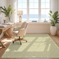 thumbnail image 3 of Design&I 8'x10' Washable Area Rug Snag-Free Sage Farmhouse Cream Motif Symmetrical Border Bathroom Waffle for Dining Room, Large Office, Lounge, 3 of 7