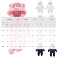 thumbnail image 3 of Newborn Infant Bear Romper Thick Flannel Hooded Snowsuit Zipper Footie Jumpsuit Winter Warm Newborn Onesie Bodysuit 3-12M, 3 of 3