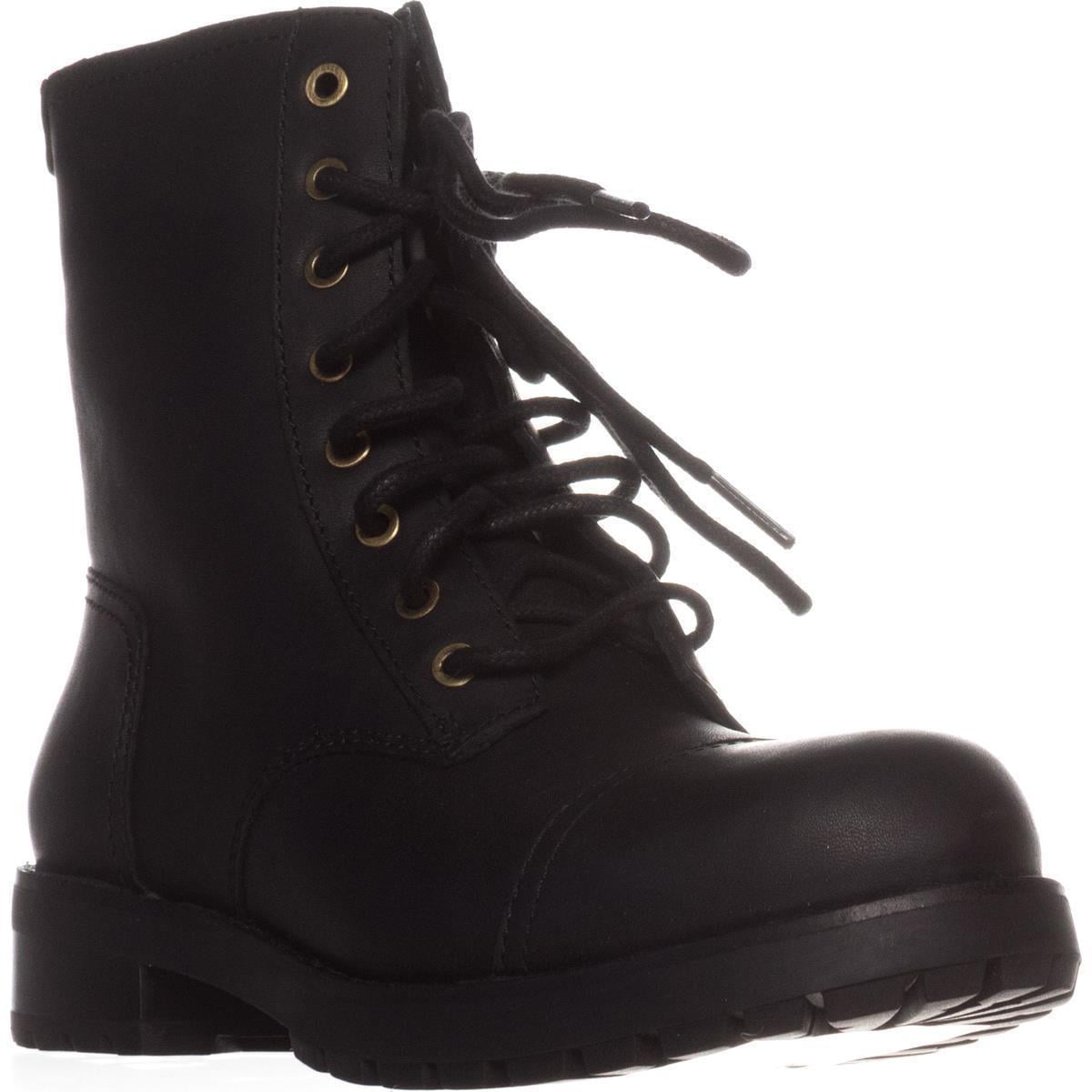 Womens UGG Kilmer Combat Boots, Black Leather Walmart.com