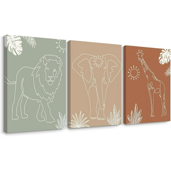 Playroom Nursery Wall Art Decor Boho Baby Girl Canvas Rainbow Wall Art Kids Room Prints Nursery Pictures Play Sign Kids Artwork Posters Baby Girl Painting for Bedroom 12x16 Inch Framed Set of 3