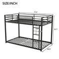 thumbnail image 5 of Twin over Twin Metal Bunk Bed, Low Bunk Bed with Ladder, Black(OLD SKU:WF282465AAB), 5 of 9