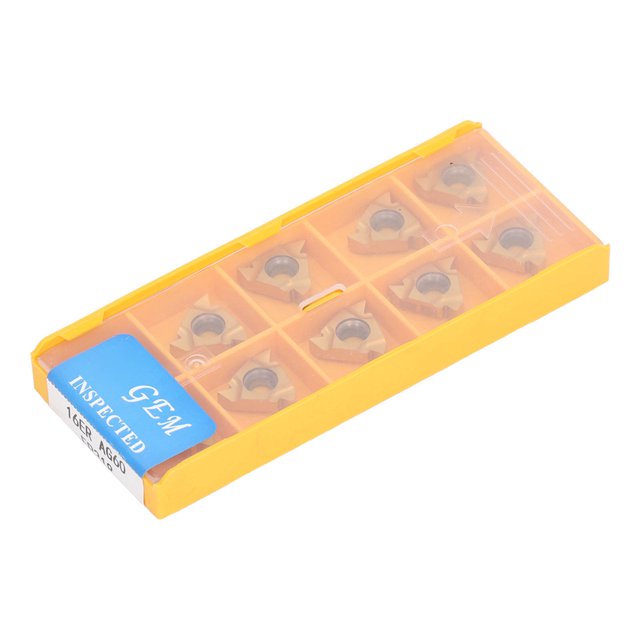 10Pcs External Threading Inserts Incisive Efficient High Temperature Resistance Toughness Carbide Inserts with Storage Box