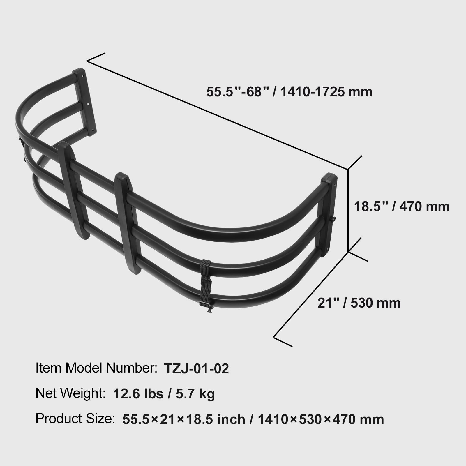 KFFKFF Aluminum Retractable Tailgate Extender, 55.5"-68", Truck Bed Extender, Fits for Ford Super Duty, F150, Dodge Ram 1500/2500/3500, Toyota Tundra, Nissan Titan, Chevrolet Silverado, GMC Sierra