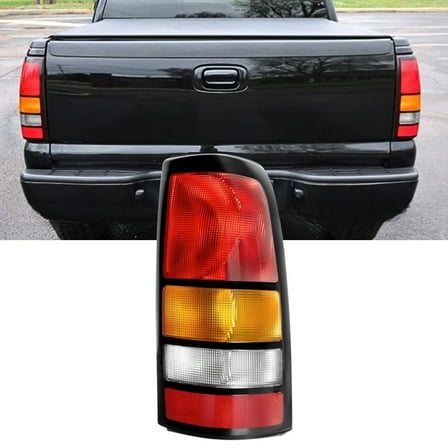 Nilight Taillight Assembly Compatible with 1999-2002 Chevy Silverado 1500 2500 3500 1999-2006 GMC Sierra 1500 2500 3500 Rear Lamp Replacement OE Style Passenger side Black Border