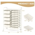 thumbnail image 3 of Rolling Cart with 15 Drawers, Rolling Drawer Organizer Cart w/Lockable Wheels, Removable & 2-Sized Storage Drawers, Art Cart for School Home Art Supplies File Scrapbook, 3 of 8
