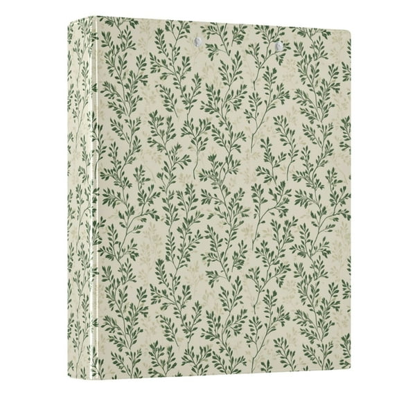 Three Ring Binder Olive Green Branches 1.5 Inch Round Binder D-Rings for Office Supplies and More