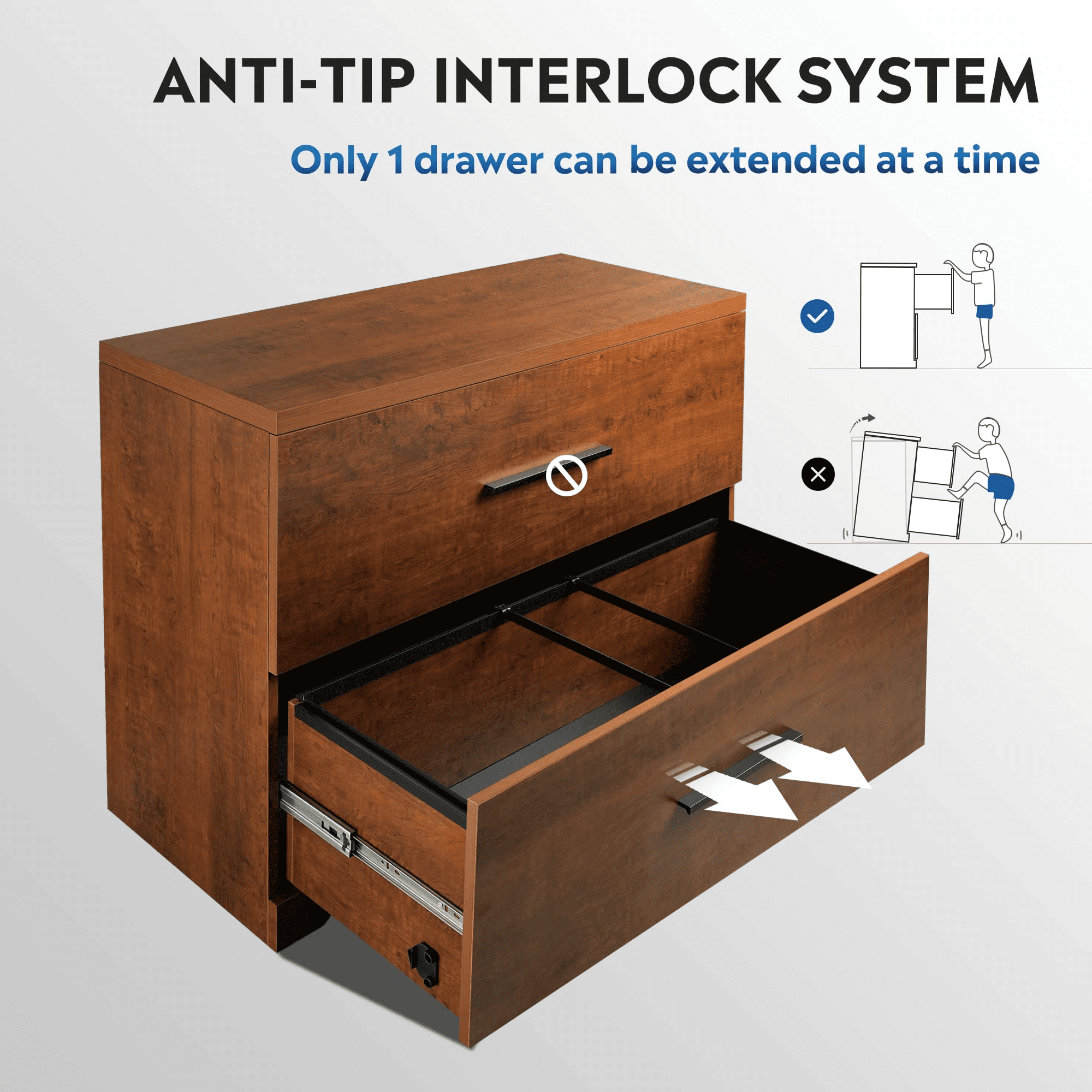 Buy DEVAISE 2 Drawer Wood Lateral File with Antitilt Mechanism