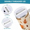 thumbnail image 3 of Yayeee 40oz Stainless Steel Tumbler with Straw and Handle Double-Wall Insulated Travel Water Bottle, Fall Book Shelf, 3 of 8