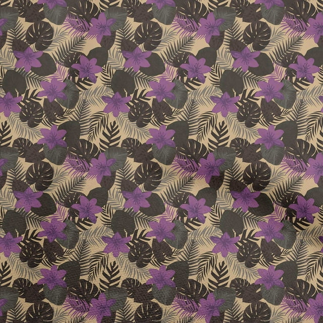 oneOone Georgette Viscose Purple Fabric Tropical Sewing Craft Projects Fabric Prints By Yard 42 Inch Wide