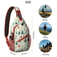 thumbnail image 5 of Sling Backpack,Beige Christmas Tree Pattern Sling Bag with Water Bottle Holder,Waterproof Sling Bag for Men/Women with Headphone Jack for Hiking,Travel, 5 of 6
