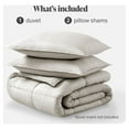 thumbnail image 4 of Bare Home Goose Down Alternative Comforter Set - 3 Piece Set - Queen, Stone - Modern Plaid/Pinstripe, 4 of 4