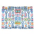 thumbnail image 7 of Yayeee Kitchen Curtains Tier Pair Light Filtering 27"x36" Rod Pocket Short Cafe Window Panel, Blue Retro Pattern, 7 of 7