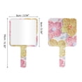 thumbnail image 2 of 1 Pc Espejo de Mano Cuadrado Floral para Mujeres para Viajes de Negocios Gimnasio Rosa Amarillo Espejo de Plástico de Aluminio, 2 of 3